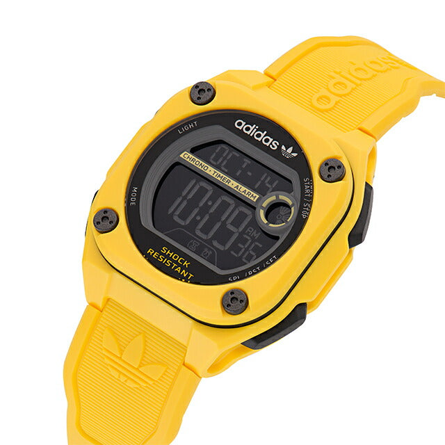 アディダス City Tech Two クォーツ 電池式 腕時計 ブランド メンズ レディース adidas AOST23060 デジタル ブラック イエロー AOST23060