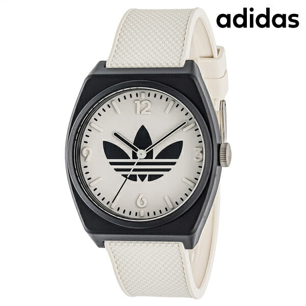 adidas propject两个石英观看品牌男士女士adidas aost23549模拟白色白色