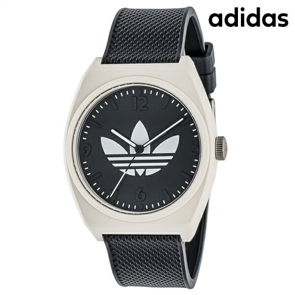 adidas propject两个石英观看品牌男士女士adidas aost23550模拟黑色黑色