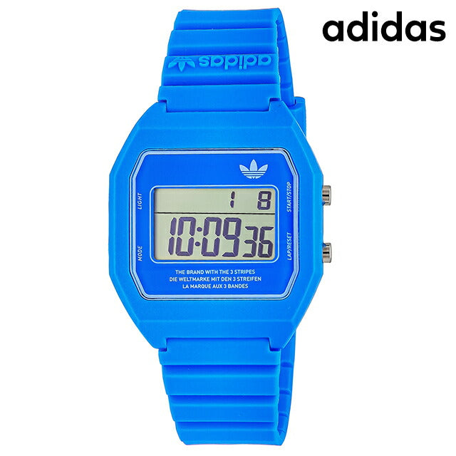 adidas数字两Quartz观看品牌男女女士Adidas Aost23559数字蓝色