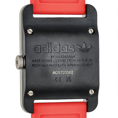 アディダス RETRO POP ONE クォーツ 電池式 腕時計 ブランド メンズ レディース adidas AOST23562 アナログ グレー レッド 赤 AOST23562