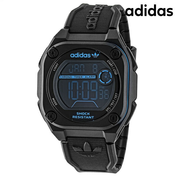 adidas City Tech两石英观看品牌男士女士Adidas Aost23571数字黑色