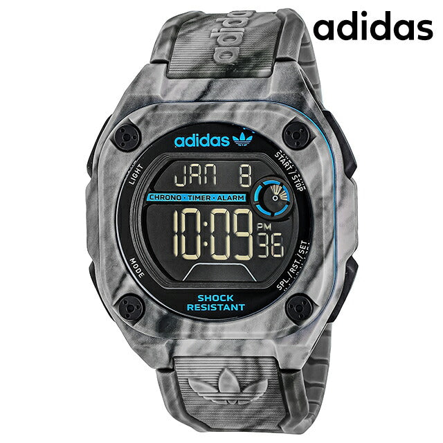 アディダス CITY TECH TWO GRFX クォーツ 電池式 腕時計 ブランド メンズ adidas AOST23574 デジタル ブラック グレー 黒 AOST23574
