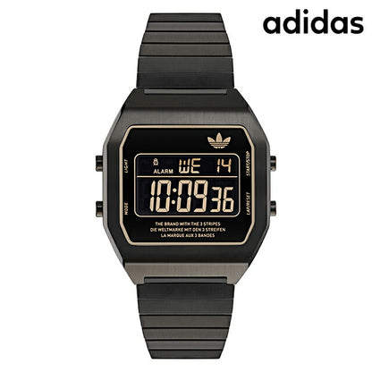 アディダス DIGITAL TWO クォーツ 電池式 腕時計 ブランド メンズ レディース adidas AOST24059 デジタル オールブラック 黒 AOST24059