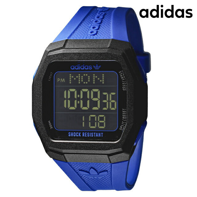 アディダス TECH ONE GMT クォーツ 電池式 腕時計 ブランド メンズ レディース adidas AOST24565 デジタル ブラック ブルー 黒 AOST24565