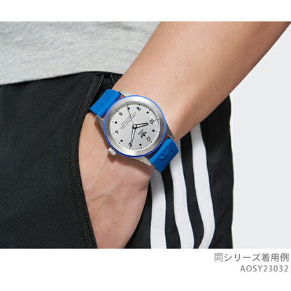 アディダス Code Three クォーツ 電池式 腕時計 ブランド メンズ レディース adidas AOSY23032 アナログ シルバー ブルー AOSY23032