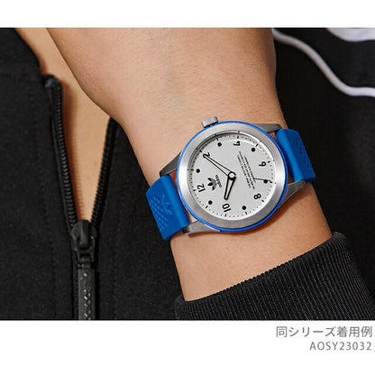 アディダス Code Three クォーツ 電池式 腕時計 ブランド メンズ レディース adidas AOSY23032 アナログ シルバー ブルー AOSY23032
