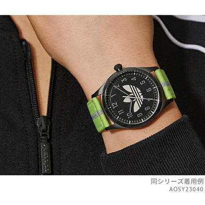 アディダス Code Four クォーツ 電池式 腕時計 ブランド メンズ レディース adidas AOSY23040 アナログ ブラック グリーン 黒 AOSY23040