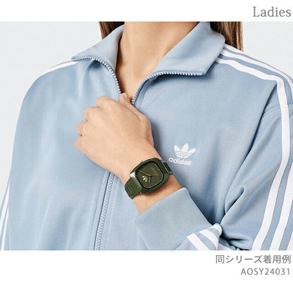 阿迪达斯复古浪潮两个石英观看品牌男士adidas aosy24031模拟绿色