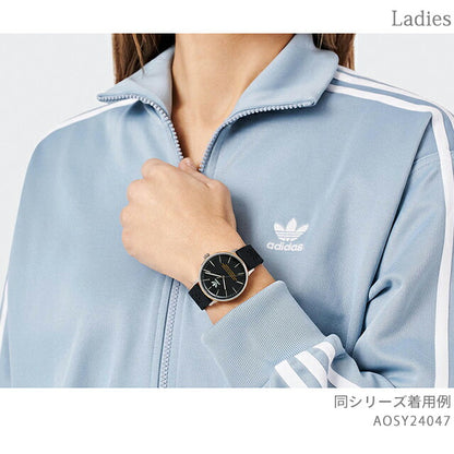 阿迪达斯代码一石英观看品牌男士女士adidas aosy24047模拟黑色黑色