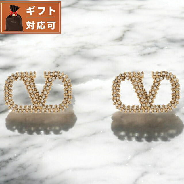 ヴァレンティノ VALENTINO 5W2J0F85 YCW MH5 Vロゴ シグネチャー メタル クリスタル ピアス ゴールド レディース アクセサリー APVA00020L