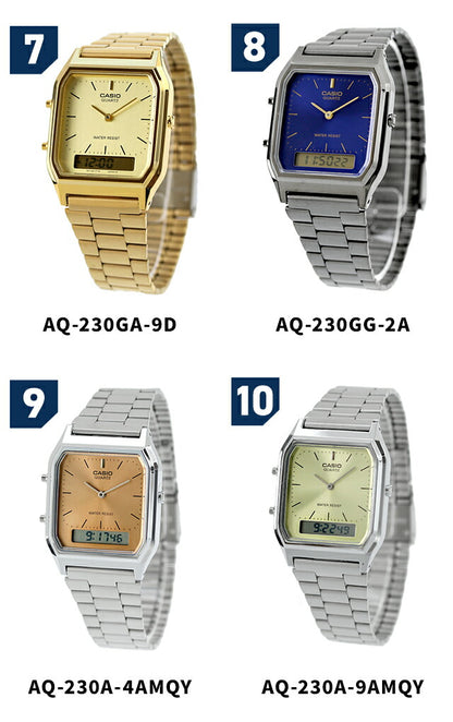 カシオ CASIO クォーツ 電池式 AQ-230 チープカシオ チプカシ ユニセックス メンズ レディース 腕時計 ブランド カシオ casio アナデジ 選べるモデル AQ-230