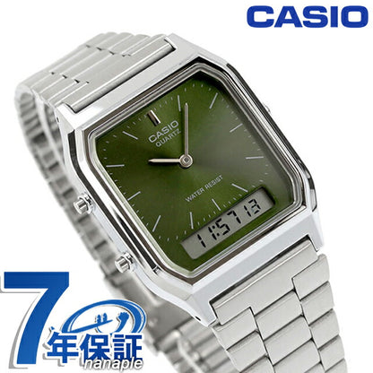 カシオ チープカシオ CASIO クォーツ 電池式 AQ-230A-3AMQY クラシック ユニセックス チプカシ 腕時計 ブランド カシオ casio アナデジ グリーン AQ-230A-3AMQYDF