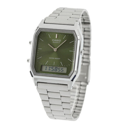 カシオ チープカシオ CASIO クォーツ 電池式 AQ-230A-3AMQY クラシック ユニセックス チプカシ 腕時計 ブランド カシオ casio アナデジ グリーン AQ-230A-3AMQYDF