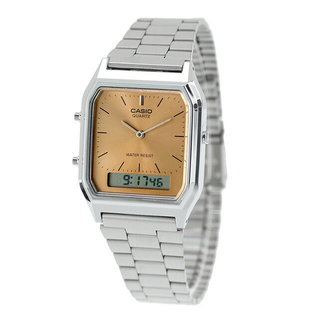 カシオ CASIO クォーツ 電池式 AQ-230A-4AMQY クラシック チプカシ ユニセックス メンズ レディース 腕時計 ブランド カシオ casio アナデジ オレンジ AQ-230A-4AMQYDF
