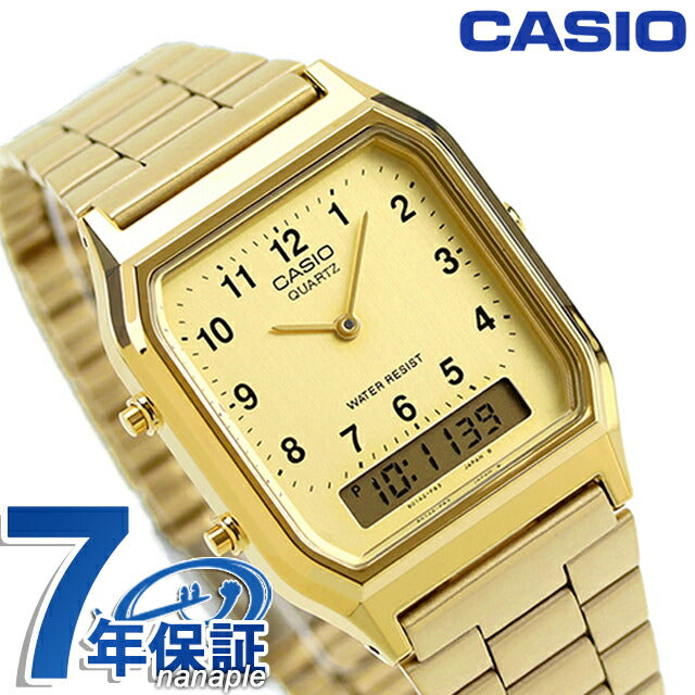カシオ CASIO クォーツ 電池式 AQ-230GA-9B 海外モデル ユニセックス メンズ レディース 腕時計 ブランド カシオ casio アナデジ ゴールド AQ-230GA-9BDF