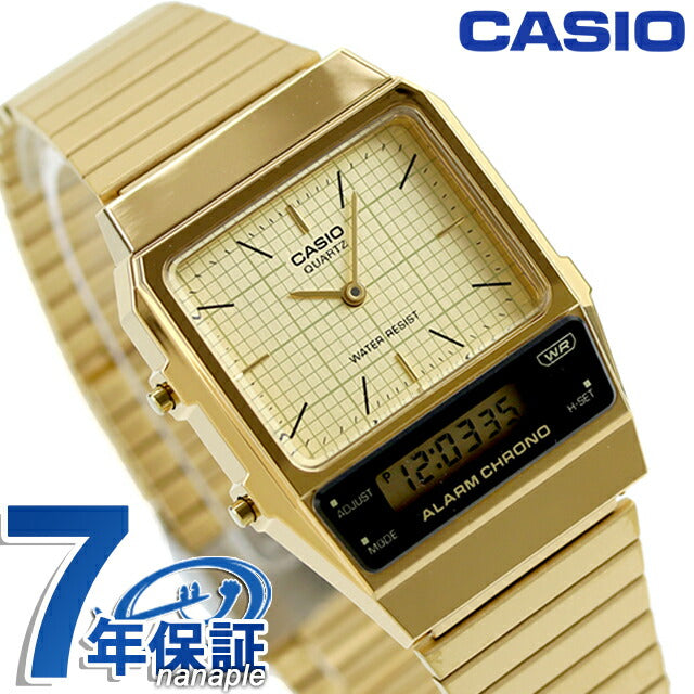 カシオ CASIO クォーツ 電池式 AQ-800EG-9A クラシック ユニセックス メンズ レディース 腕時計 ブランド カシオ casio アナデジ ゴールド AQ-800EG-9ADF