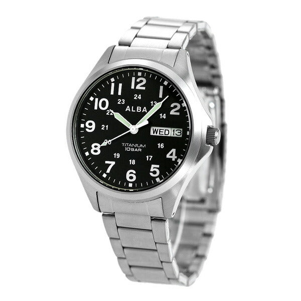 セイコー アルバ メンズ 腕時計 ブランド カレンダー チタン AQPJ402 SEIKO クオーツ ブラック AQPJ402
