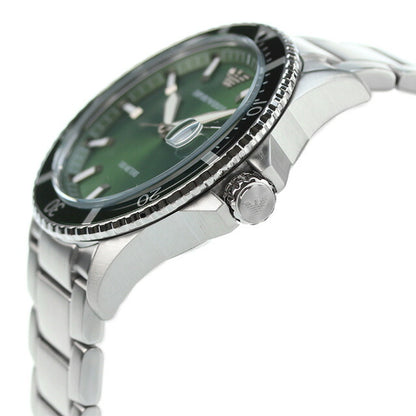 Emporio Armani手表潜水员Quartz Watch Brand Men AR11338模拟绿色