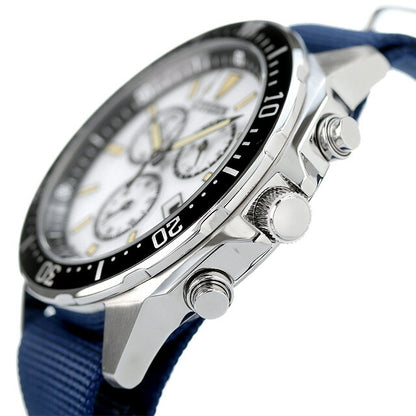 Citizen Collection Eco Drive太阳能观看品牌男士计时码表太阳能公民AT2500-19A白色蓝色白色