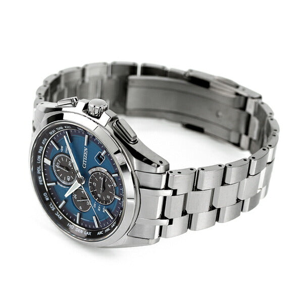 公民Atessa Citizen Eco Drive Solar Radio Radio titanium Chronograph At8040-57l男士手表品牌蓝色