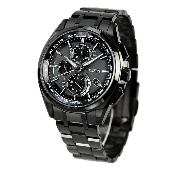 公民Atessa Titanium Chronograph Eco Drive Solar Radio AT8044-56E观看品牌男士