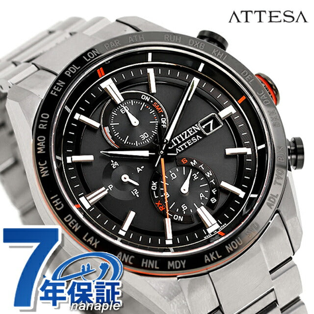 公民Atesa Direct Flight Eco Drive无线电观看品牌Men Titanium Chronograph Chronograph Radio Radio Radio Citizen AT8189-61E