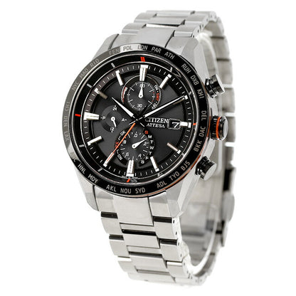 公民Atesa Direct Flight Eco Drive无线电观看品牌Men Titanium Chronograph Chronograph Radio Radio Radio Citizen AT8189-61E