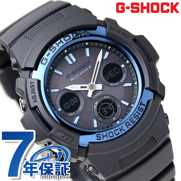 gショック ジーショック G-SHOCK 電波 ソーラー AWG-M100A-1AER アナデジ 腕時計 ブランド スタンダードモデル ブラック ブルー 時計 カシオ メンズ