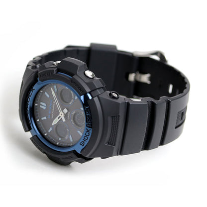 G-shock G-SHOCK Radio Solar AWG-M100A-1AER Anadisy Watch Brand Standard Model Black Blue Watch Casio Men&