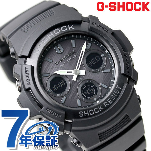 gショック ジーショック G-SHOCK ブラック 電波 ソーラー AWG-M100B-1ACR アナデジ 腕時計 ブランド オールブラック 時計 カシオ メンズ