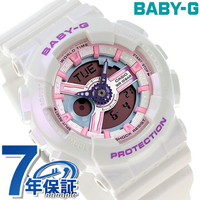 Baby G Baby Baby BABY-G BA-110FH-7A BA-110 Series Ladies Watch Brand Casio Casio Anadigi White White White BA-110FH-7ADR