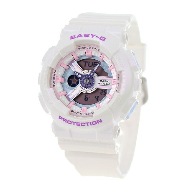 Baby G Baby-G Baby-G Ba-ba-1110fh-7a Ba-1110系列女士观看品牌Casio 卡西欧 Anadigi白色白色BA-1111FH-7ADR