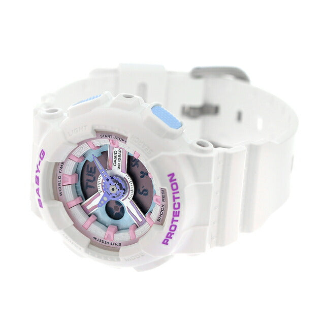 Baby G Baby Baby BABY-G BA-110FH-7A BA-110 Series Ladies Watch Brand Casio Casio Anadigi White White White BA-110FH-7ADR