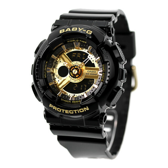 Baby G Baby Jie BABY-G Quartz BA-110X-1A BA-110 Ladies Watch Brand Casio Anadisy Black Gold Black BA-110X-1ADR