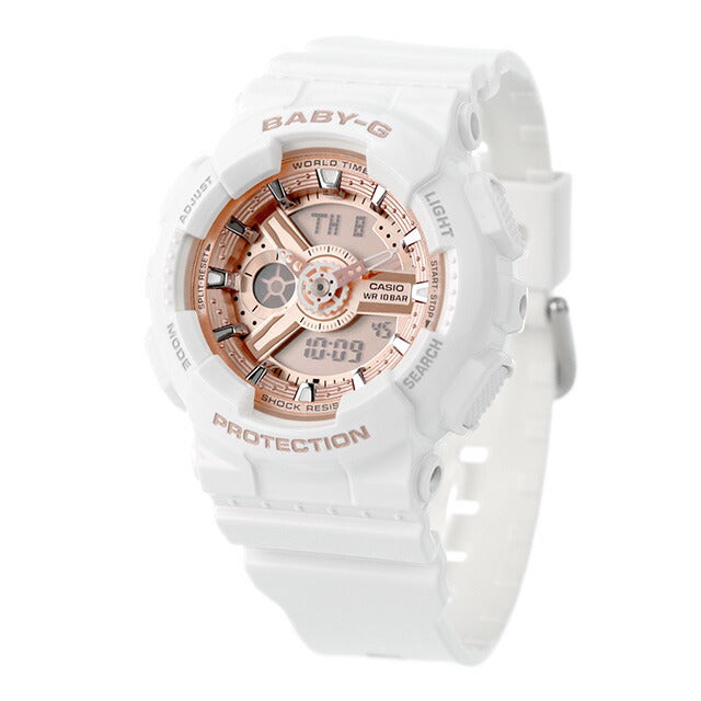 Baby G Baby Baby BABY-G BA-110 Ladies Watch Brand Casio Anadeci Salmon Pink White White BA-110X-7A1DR