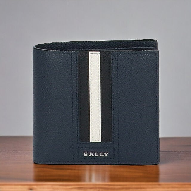 バリー 財布 二つ折り財布 メンズ 革 レザーウォレット 小銭入れ BALLY テイゼル 6218015 ネイビー 記念品 プレゼント ギフト BA-6218015