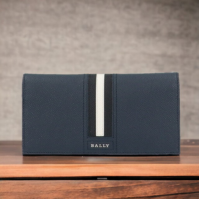 バリー 財布 長財布 メンズ 革 レザーウォレット 小銭入れ BALLY タリロ 6218069 ネイビー 記念品 プレゼント ギフト BA-6218069