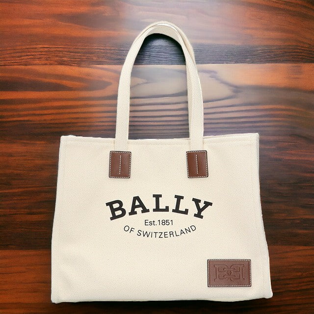 バリー トートバッグ BALLY クリスタリア コットン ナチュラル ファブリック メンズ レディース 6301346 エクリュ バッグ 記念品 プレゼント ギフト BA-6301346