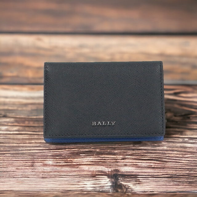 バリー カードケース BALLY バレー カード入れ 名刺入れ パスケース コンパクト レザー メンズ 6303079 ブラック ブルー 小物 記念品 プレゼント ギフト BA-6303079