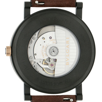 ブルガリ シティーズ 自動巻き 腕時計 ブランド メンズ 替えベルト BVLGARI BB41BTDLCCLMEXICO アナログ ブラック ブラウン 黒 スイス製 BB41BTDLCCLMEXICO