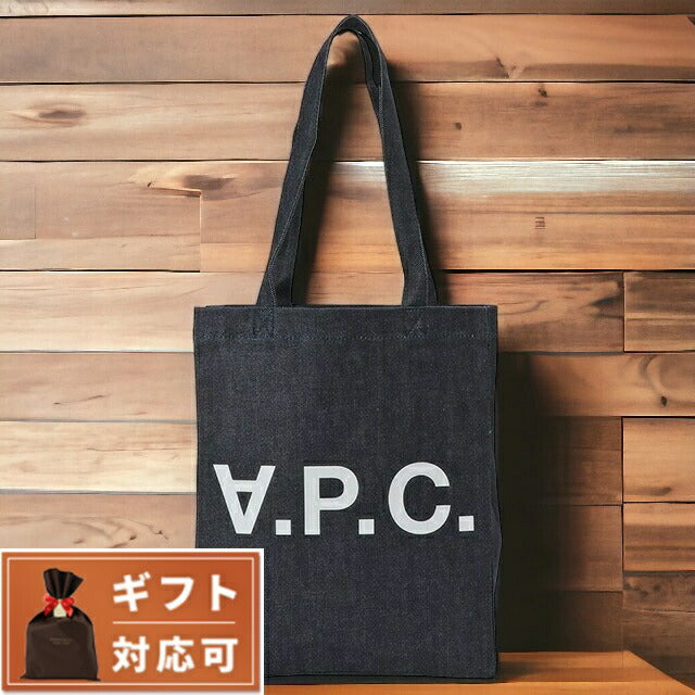 アーペーセー A.P.C. COCSX M61445 IAI INDIGO APC ロゴプリント デニム トートバッグ ショルダーバッグ インディゴ レディース メンズ BBAP00082L