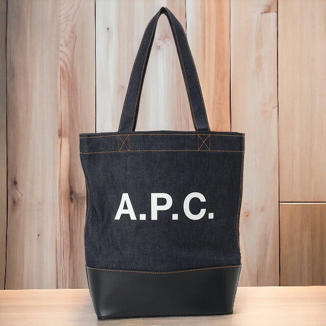 アーペーセー A.P.C. CODDP M61444 IAK DARK NAVY APC アクセル デニム×レザー トートバッグ ダークネイビー レディース メンズ BBAP00096L
