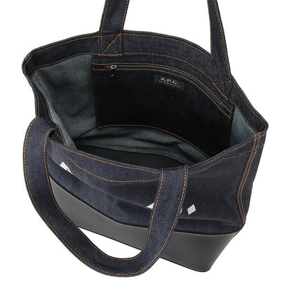 アーペーセー A.P.C. CODDP M61444 IAK DARK NAVY APC アクセル デニム×レザー トートバッグ ダークネイビー レディース メンズ BBAP00096L