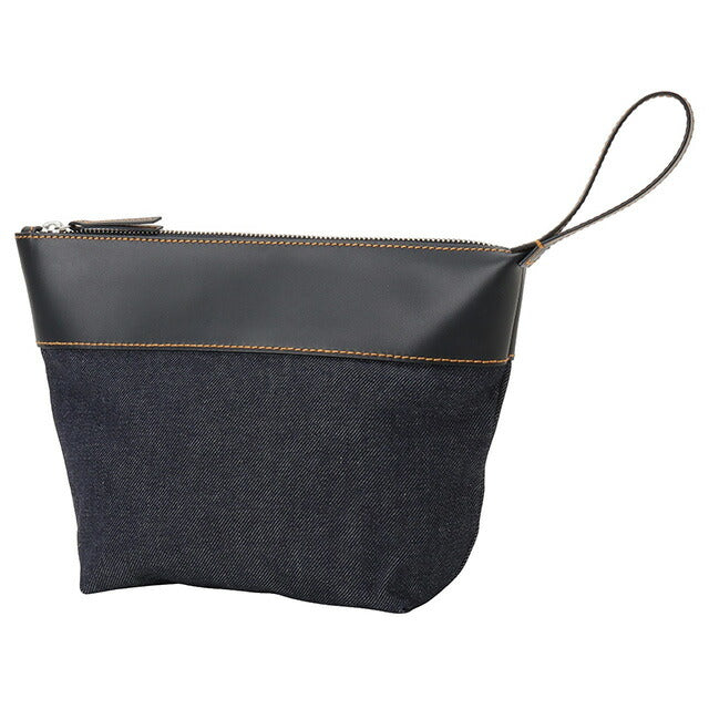 アーペーセー A.P.C. CODDP M63526 IAK DARK NAVY APC アクセル デニム×レザー ハンドポーチ クラッチバッグ 小物入れ ダークネイビー BBAP00098L
