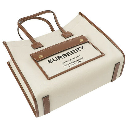 バーバリー BURBERRY 8044138 A1395 ツートン キャンバス＆レザー スモール フレヤトートバッグ ショルダーバッグ ナチュラル/タン ユニセックス BBBU00127L