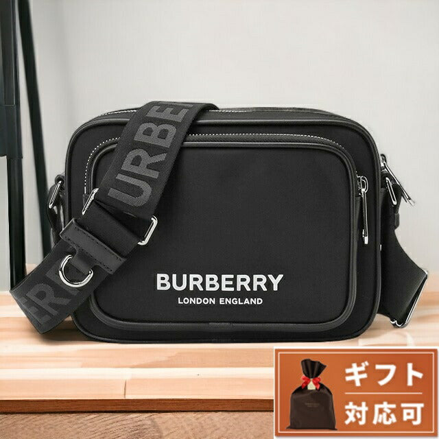 バーバリー BURBERRY 8049094 A1189 ロゴプリント パディバッグ ショルダーバッグ ブラック メンズ ユニセックス ML PADDY PN9 BBBU00136M