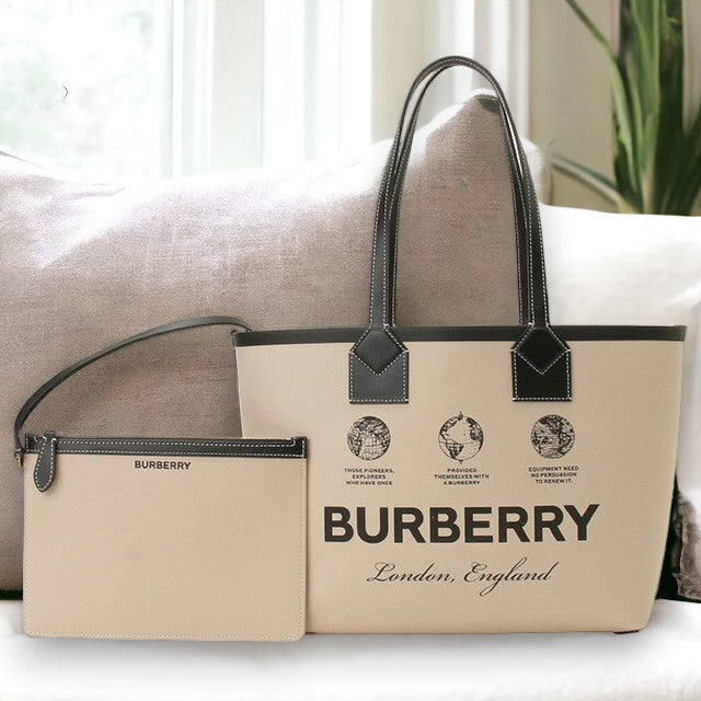バーバリー BURBERRY 8063120 A1435 ポーチ付 スモール ロンドン トートバッグ ベージュレディース ユニセックス LL SM LONDON TOTE GB3 BBBU00138L