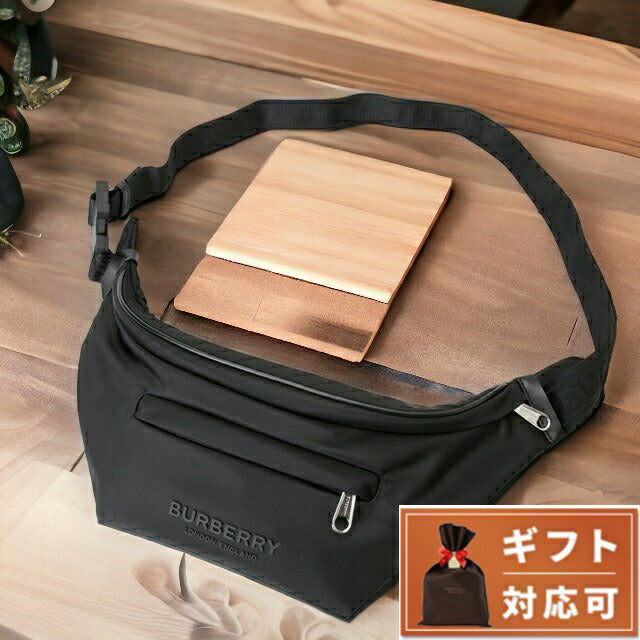 バーバリー BURBERRY 8069773 A1189 ラバーロゴ カーブ ベルトバッグ ウエストバッグ ボディバッグ ブラック メンズ ユニセックス BBBU00142M