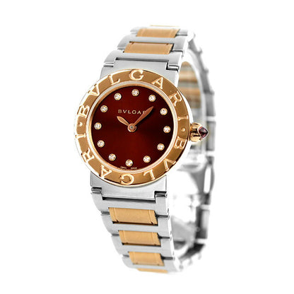 Bulgari Ladies Bulgari Brugari 26mm钻石瑞士石英手表BBL26C11SPG 12棕色粉红色Gold BBL26C11SPG12